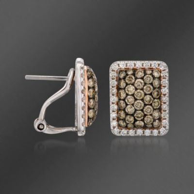 Gregg Ruth 1.50 ct. t.w.  "Aztec" Brown and White Diamond Earrings In 18kt Two-Tone Gold &mdash; Alt Image 2