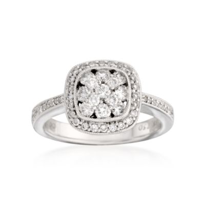Gregg Ruth .85 ct. t.w. Diamond Ring in 18kt White Gold. Size 6.5 &mdash; Alt Image 1