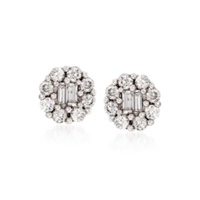 Gregg Ruth .75 ct. t.w. Diamond Earrings in 18kt White Gold &mdash; Alt Image 1