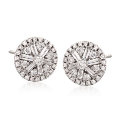 Gregg Ruth .96 ct. t.w. Diamond Earrings in 18kt White Gold &mdash; Alt Image 1