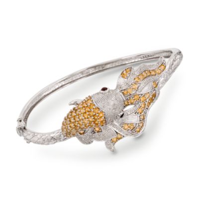 2.25 ct. t.w. Multi-Gem Koi  Bangle Bracelet With Diamonds in Sterling Silver. 8" &mdash; Alt Image 1