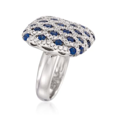 Gregg Ruth 1.73 ct. t.w. Sapphire and 1.08 ct. t.w. Diamond Ring in 18kt White Gold. Size 6.5 &mdash; Alt Image 3