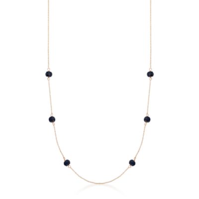 Sapphire Station Necklace In 14kt Yellow Gold &mdash; Alt Image 1