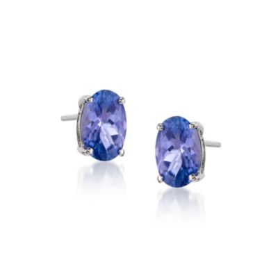 .90 ct. t.w. Tanzanite Stud Earrings in 14kt White Gold &mdash; Alt Image 1