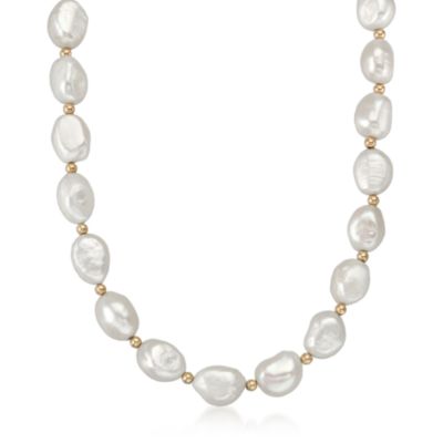 12-13mm Cultured Baroque Pearl Necklace in 14kt Yellow Gold &mdash; Alt Image 1