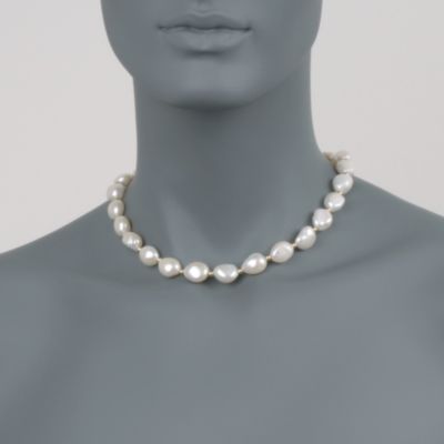 12-13mm Cultured Baroque Pearl Necklace in 14kt Yellow Gold &mdash; Alt Image 2
