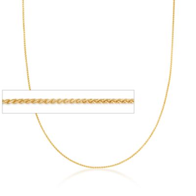 14kt Yellow Gold .6mm Wheat Chain Necklace &mdash; Alt Image 1