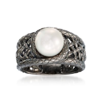 9mm Cultured Pearl Ring in Sterling Silver &mdash; Alt Image 1