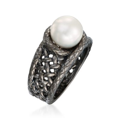 9mm Cultured Pearl Ring in Sterling Silver &mdash; Alt Image 2
