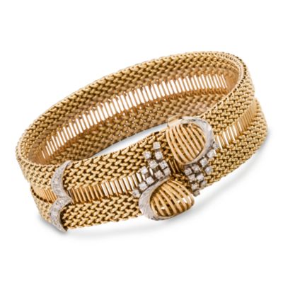 C.1960 Vintage .65 ct. t.w. Diamond Bracelet in 14kt Yellow Gold. 7.5" &mdash; Alt Image 1