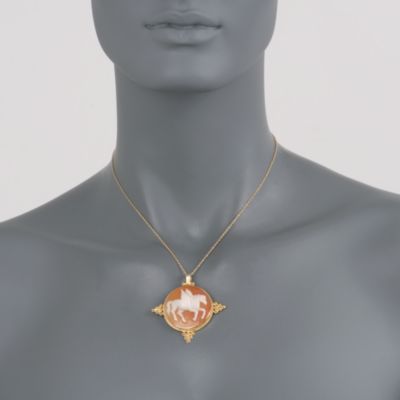 Italian Pegasus Cameo Pendant in 14kt Gold Over Sterling Silver. Pendant &mdash; Alt Image 2