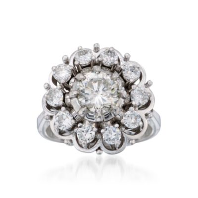 C. 1970 Vintage 1.88 ct. t.w. Diamond Ring in 14kt White Gold. Size 5 &mdash; Alt Image 1