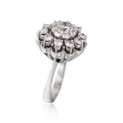 C. 1970 Vintage 1.88 ct. t.w. Diamond Ring in 14kt White Gold. Size 5 &mdash; Alt Image 2