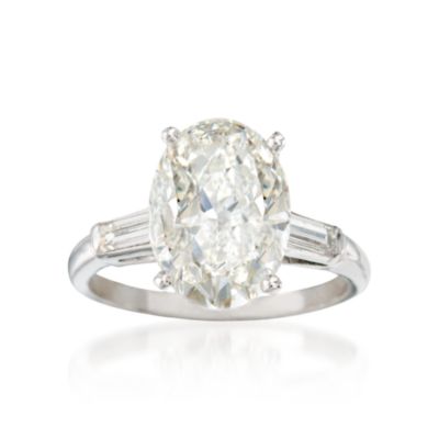 C. 1990 Vintage 4.26 Carat Certified Diamond Ring With .50 ct. t.w. Diamonds In Platinum. Size 6.5 &mdash; Alt Image 1