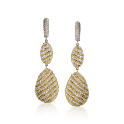 3.15 ct. t.w. Diamond Earrings in 18kt Two-Tone Gold &mdash; Alt Image 1