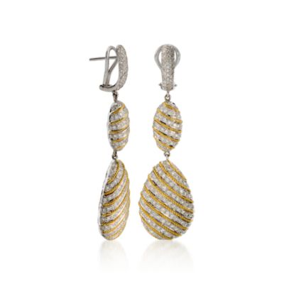 3.15 ct. t.w. Diamond Earrings in 18kt Two-Tone Gold &mdash; Alt Image 3
