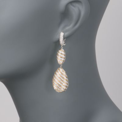 3.15 ct. t.w. Diamond Earrings in 18kt Two-Tone Gold &mdash; Alt Image 2