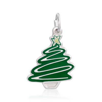 Rembrandt Enamel and Sterling Silver Christmas Tree Charm &mdash; Alt Image 1