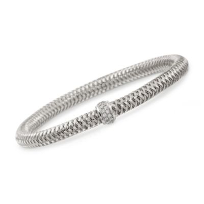 Roberto Coin .20 ct. t.w. "Primavera" Diamond Bracelet in 18kt White Gold. 7" &mdash; Alt Image 1