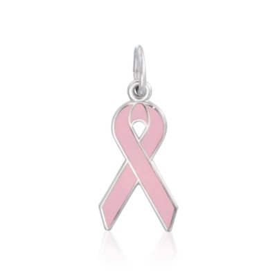 Rembrandt Enamel and Sterling Silver Pink Ribbon Charm &mdash; Alt Image 1