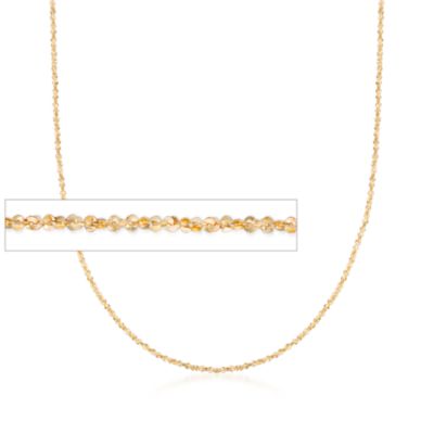 Italian 14kt Yellow Gold 1mm Sparkle Chain Necklace &mdash; Alt Image 1