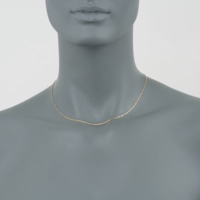 Italian 14kt Yellow Gold 1mm Sparkle Chain Necklace &mdash; Alt Image 2