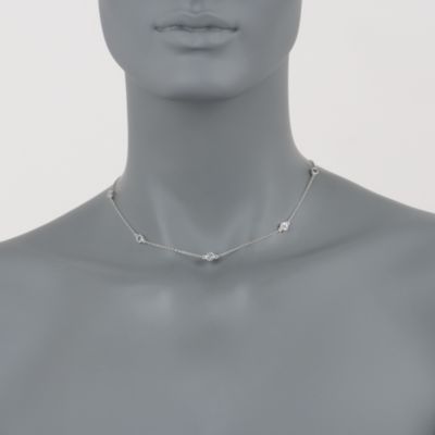 1.75 ct. t.w. Aquamarine Station Necklace in Sterling Silver &mdash; Alt Image 2