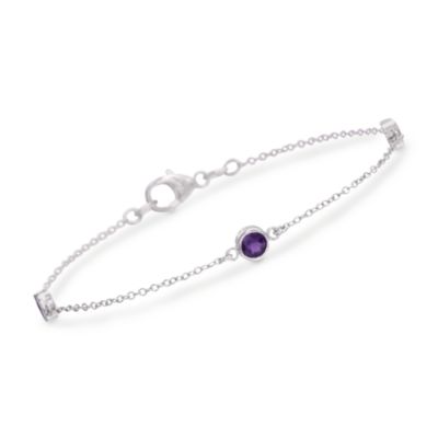 1.25 ct. t.w. Amethyst Station Bracelet In Sterling Silver. 7" &mdash; Alt Image 1