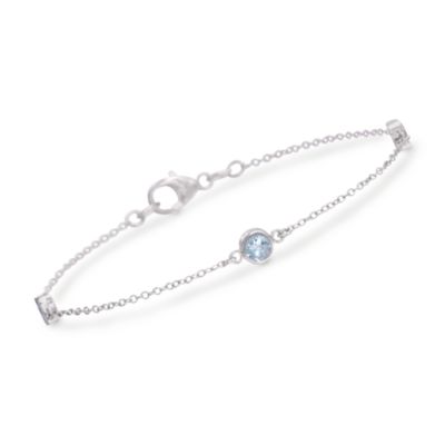 1.25 ct. t.w. Aquamarine Station Bracelet in Sterling Silver. 7" &mdash; Alt Image 1