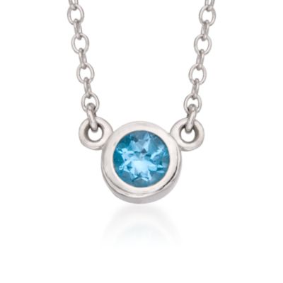 .25 Carat Blue Topaz Necklace in Sterling Silver &mdash; Alt Image 1