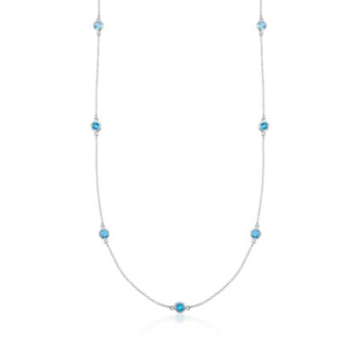 3.50 ct. t.w. Blue Topaz Station Necklace in Sterling Silver &mdash; Alt Image 1
