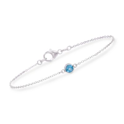 .25 Carat Blue Topaz Bracelet In Sterling Silver. 7" &mdash; Alt Image 1
