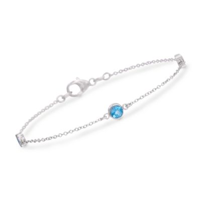 1.25 ct. t.w. Blue Topaz Bracelet In Sterling Silver. 7" &mdash; Alt Image 1