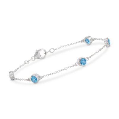 1.25 ct. t.w. Blue Topaz Bracelet in Sterling Silver. 7" &mdash; Alt Image 1