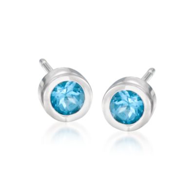 .50 ct. t.w. Blue Topaz Stud Earrings in Sterling Silver &mdash; Alt Image 1