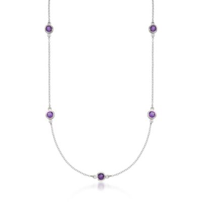 1.75 ct. t.w. Amethyst Station Necklace in Sterling Silver &mdash; Alt Image 1