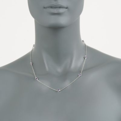 1.75 ct. t.w. Amethyst Station Necklace in Sterling Silver &mdash; Alt Image 3