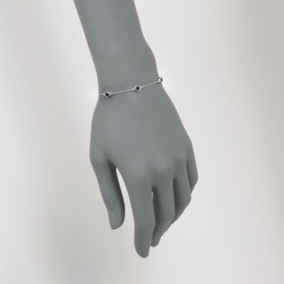 .75 ct. t.w. Sapphire Bracelet in Sterling Silver. 7" &mdash; Alt Image 2