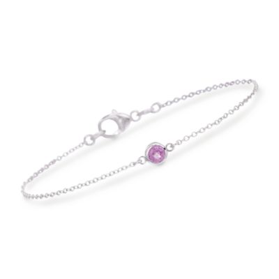 .25 Carat Pink Sapphire Bracelet in Sterling Silver. 7" &mdash; Alt Image 1