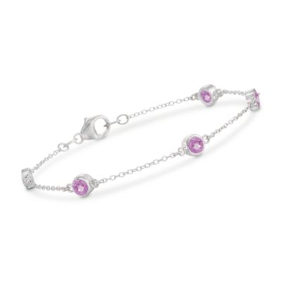 1.25 ct. t.w. Pink Sapphire Bracelet in Sterling Silver. 7" &mdash; Alt Image 1