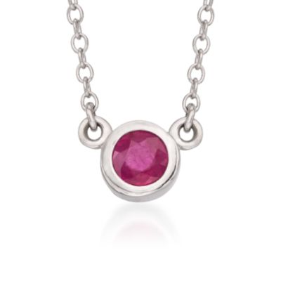.25 Carat Ruby Necklace in Sterling Silver. 18" &mdash; Alt Image 1