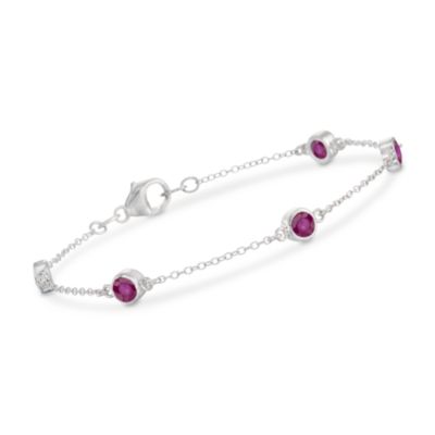 1.25 ct. t.w. Ruby Bracelet in Sterling Silver. 7" &mdash; Alt Image 1