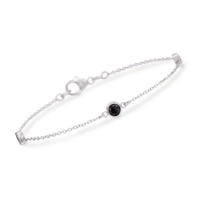 .75 ct. t.w. Black Diamond Bracelet in Sterling Silver. 7" &mdash; Alt Image 1