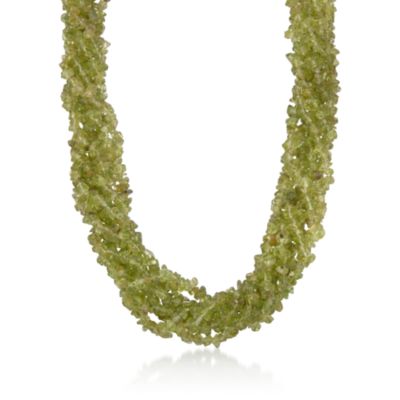 Peridot Torsade Necklace in Sterling Silver. 17" &mdash; Alt Image 1