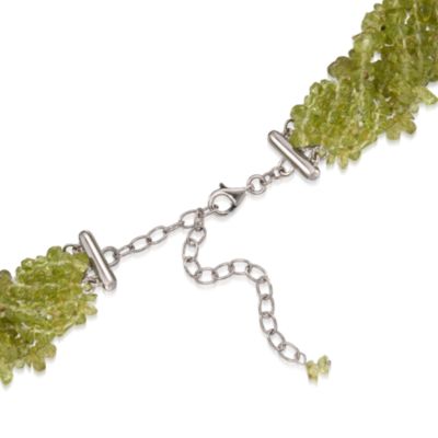 Peridot Torsade Necklace in Sterling Silver. 17" &mdash; Alt Image 3