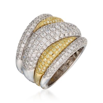 3.65 ct. t.w. Yellow and White Diamond Ring in 18kt Two-Tone Gold &mdash; Alt Image 2