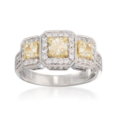 1.90 ct. t.w. Yellow and White Diamond Ring in 18kt Two-Tone Gold &mdash; Alt Image 1