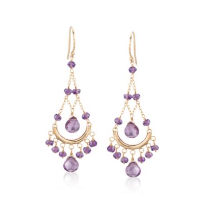 11.35 ct. t.w. Amethyst Earrings in 14kt Yellow Gold &mdash; Alt Image 1