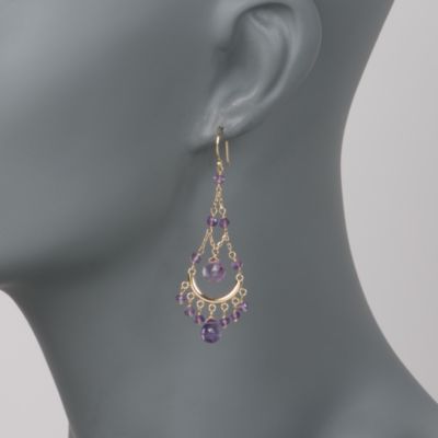 11.35 ct. t.w. Amethyst Earrings in 14kt Yellow Gold &mdash; Alt Image 2