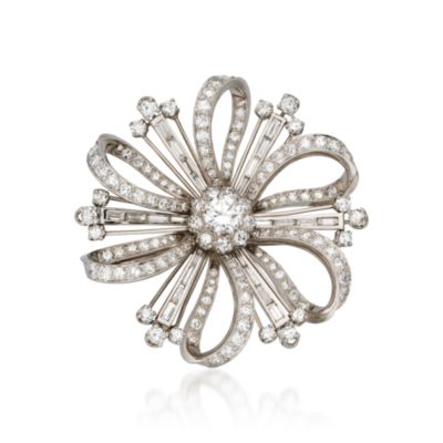 C.1960 Vintage 7.15 ct. t.w. Diamond Pin in Platinum &mdash; Alt Image 1